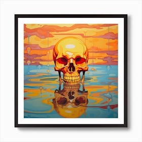 Skull In The Water 9 Art Print