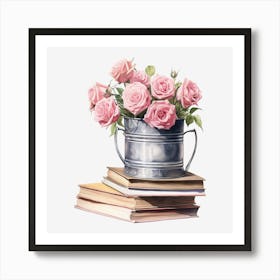 Roses In A Bucket 5 Art Print