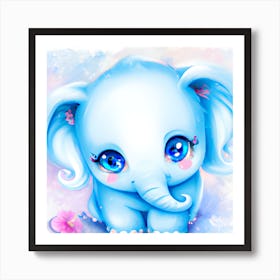 Cute Baby Elephant Art Print