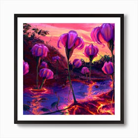 Psychedelic Flowers Art Print