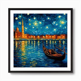 Starry Night In Venice 1 Art Print