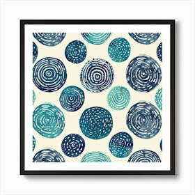 Blue Circles 29 Art Print