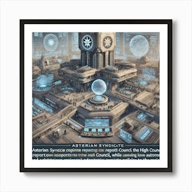 A Detailed Futuristic Scene Showing An Asterian Sy 1 Art Print