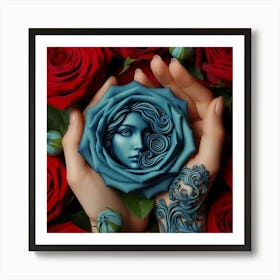 Blue Roses Art Print