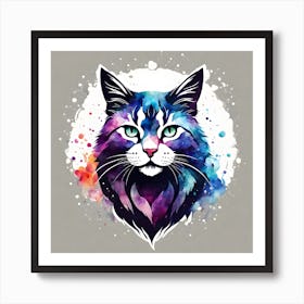 Colorful Cat 3 Art Print