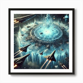 A Futuristic Sci Fi Scene Illustrating The Energy Art Print