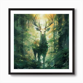 Deer In The Forest 2 Art Print