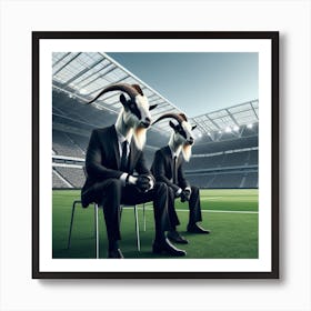 Goats In A Stadium Art Print