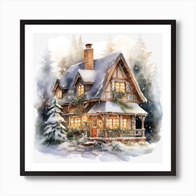 Winter House Art Print