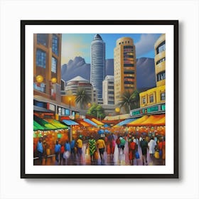 African skyline Art Print