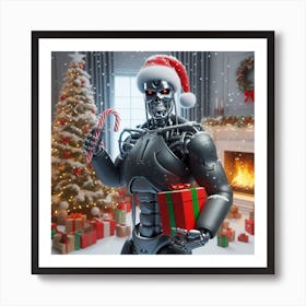 Robot Christmas Art Print