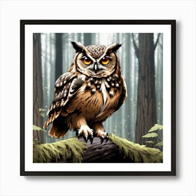 Owl In The Forest 16 Poster