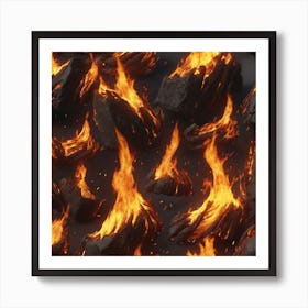 Flaming Rocks Poster