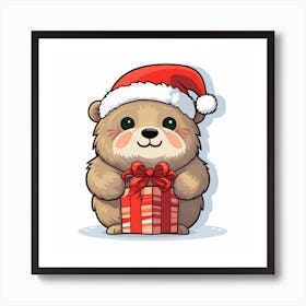 Santa Bear Art Print