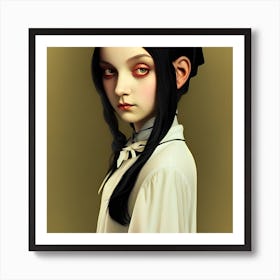 Girl With Red Eyes Art Print