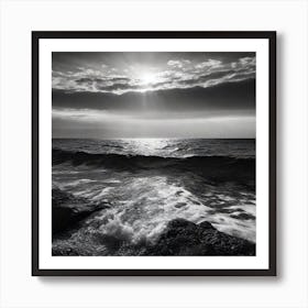 Black And White Seascape 26 Art Print