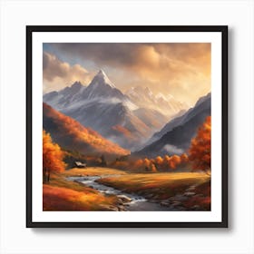 Autumn In The Mountains Art Print