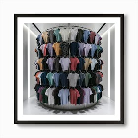 A rack of men's t-shirts 2 Art Print