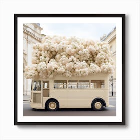 Flowers On London Bus Art Print