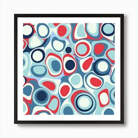 Abstract Teal Green and Red Liquid Ink Drops Art Print