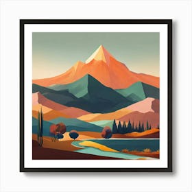 Abstract Mountain Landscape 1 Art Print