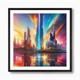 Futuristic City 131 Art Print