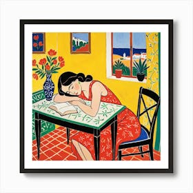 Woman Reading A Book 13 Art Print