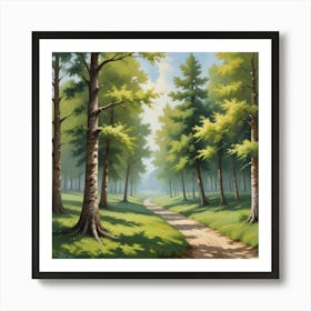 Landscape With Trees Art Print 2 Art Print