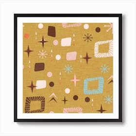 Tan Squares Art Print