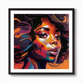 Motown Beauty Fine Art Style Portrait, Disco 70's 3 Art Print