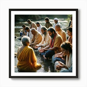 Meditation In The River Art Print