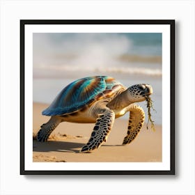 Turtle On The Beach 1 Art Print