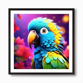 Colorful parrot 1 Art Print