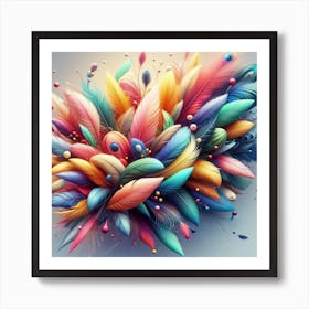 Colorful feathers 1 Art Print