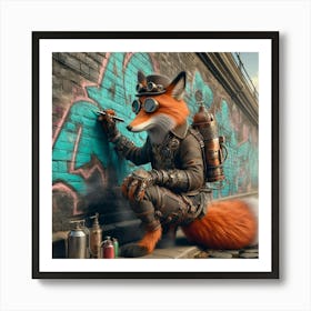 Steampunk Fox 6 Art Print