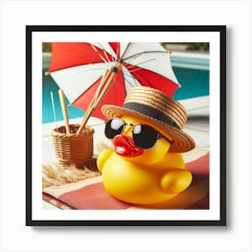 Rubber Duck In The Pool 1 Art Print