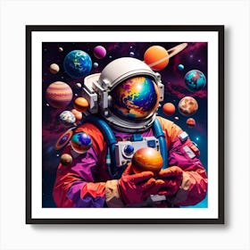 Astronaut In Space Art Print