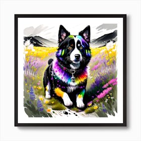 Rainbow Corgi Art Print