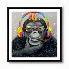 monkey music lover punk Art Print