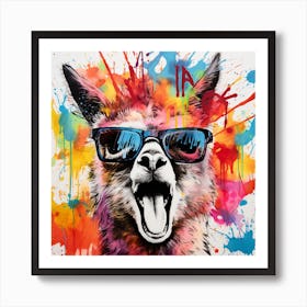 Llama Splash Color Explosion Art Print