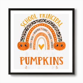 School Principal Rainbow Leopard Halloween Cutest Pumpkins Affiche