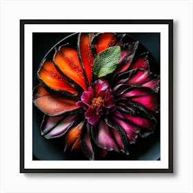 "Fruitful Harmony: Vibrant Mandala of Sliced Fruits and Vegetables" Art Print