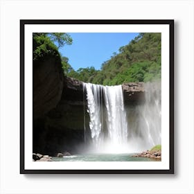 Waterfall - Waterfall Stock Videos & Royalty-Free Footage 1 Art Print