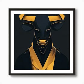 Bull With Horns Art Print