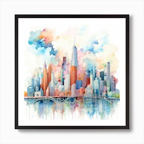 Chicago Skyline 1 Art Print