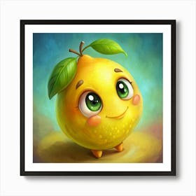 Cute Lemon Character Art Print