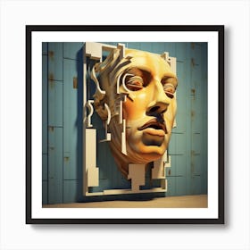 Abstract Head Sculpture Art Print