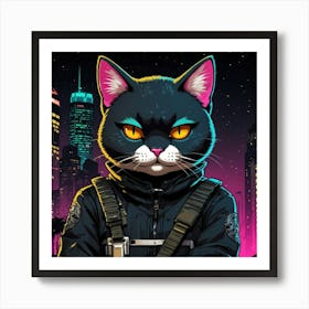 Default A Badass Ninja Cat Named Bitmeow Movie Poster Backgrou 3 Art Print