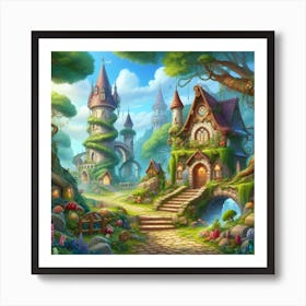 Fairytale Castle In The Forest Art Print