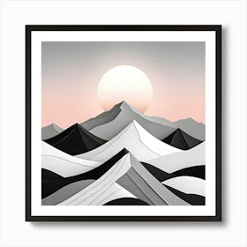 Mountains At Sunset 1 Art Print